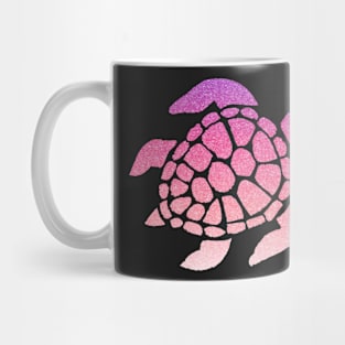 Pastel Pink Ombre Faux Glitter Turtle Mug